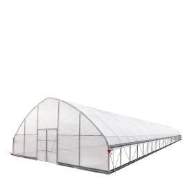 30' x 100' Tunnel Greenhouse Grow Tent w/6 Mil Clear EVA Plastic Film, Cold Frame, Hand Crank Roll-Up Sides, Peak Ceiling Roof, TMG-GH30100