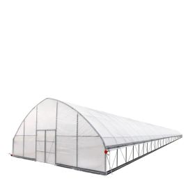 30' x 120' Tunnel Greenhouse Grow Tent w/6 Mil Clear EVA Plastic Film, Cold Frame, Hand Crank Roll-Up Sides, Peak Ceiling Roof, TMG-GH30120