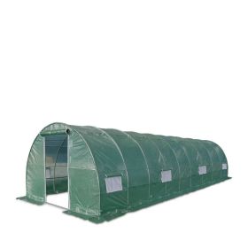 10' x 30' Tunnel Greenhouse Grow Tent w/Ripstop Leno Cover, Cold Frame, Roll-Up Mesh Windows, Round Top Roof, TMG-GH1030R