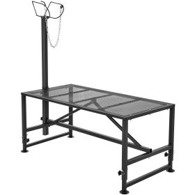VEVOR Goat & Sheep Stand, 51x23 inch Livestock Stand, Metal Livestock Milking and Shearing Stand 21" to 33" Adjustable Height