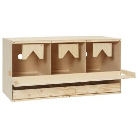 Chicken Laying Nest 3 Compartments 28.3"x13"x15" Solid Pine Wood