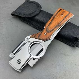 Survival Tactical Knife - Stainless Steel Blade with Finger Grooves, Pocket Clip & Thumb Hole - Outdoor Essential for Men & Bushcraft Enthusiasts