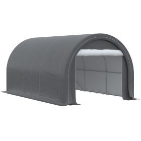 Outsunny 10' x 16' Carport, Heavy Duty Portable Garage Storage Tent with Large Zippered Door, Anti-UV PE Canopy Cover for Car, Truck, Boat, Motor