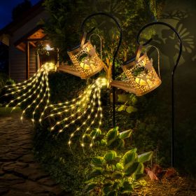 Solar Garden Lights Outdoor Decoration, Metal Solar Watering Can Lights Outdoor Waterproof, Small Patio Light Yard Lawn Pathway Decor, Gardening (Option: 2PCS)