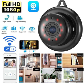 CCTV Camera WiFi 1080P Wireless IR Indoor Outdoor Security Night Vision Home CAM (Color: Black)