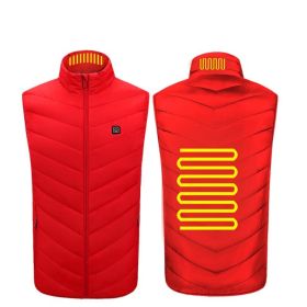 Heated Vest Washable Usb Charging Electric (Color: 2zone red, size: 2XL)
