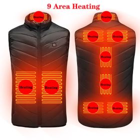Heated Vest Washable Usb Charging Electric (Color: 9zone black, size: M)