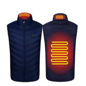 Heated Vest Washable Usb Charging Electric (Color: 2zone blue, size: L)