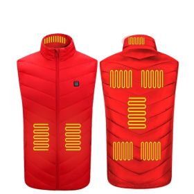 Heated Vest Washable Usb Charging Electric (Color: 8zone red, size: M)