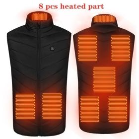 Heated Vest Washable Usb Charging Electric (Color: 8zone black, size: 3XL)