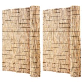 VEVOR 2-Pack Reed Fence Landscaping Privacy Blind Fencing Screen 16.4' x 4' (Unfolded Size: 16.4 ft x 4 ft, Color: Burlywood)
