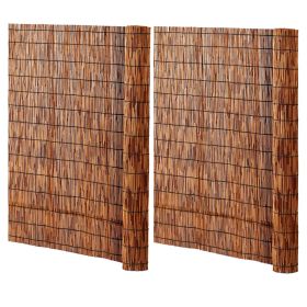 VEVOR 2-Pack Reed Fence Landscaping Privacy Blind Fencing Screen 16.4' x 4' (Unfolded Size: 16.4 ft x 4 ft, Color: Brown)
