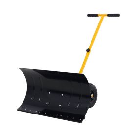 Outdoor T-Handle Snow Shovel with Wheels (Color: As pic show, Type: Style C)