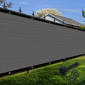 Artpuch Privacy Fence Screen Dark Grey Customized Outdoor Mesh Panels for Backyard, Balcony,Patio,Construction Site with Zip Ties (Color: Dark Grey, size: 4x26 ft)