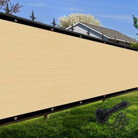 Artpuch Privacy Fence Screen Sand Customized Outdoor Mesh Panels for Backyard, Balcony,Patio,Construction Site with Zip Ties (Color: Sand, size: 4x30 ft)